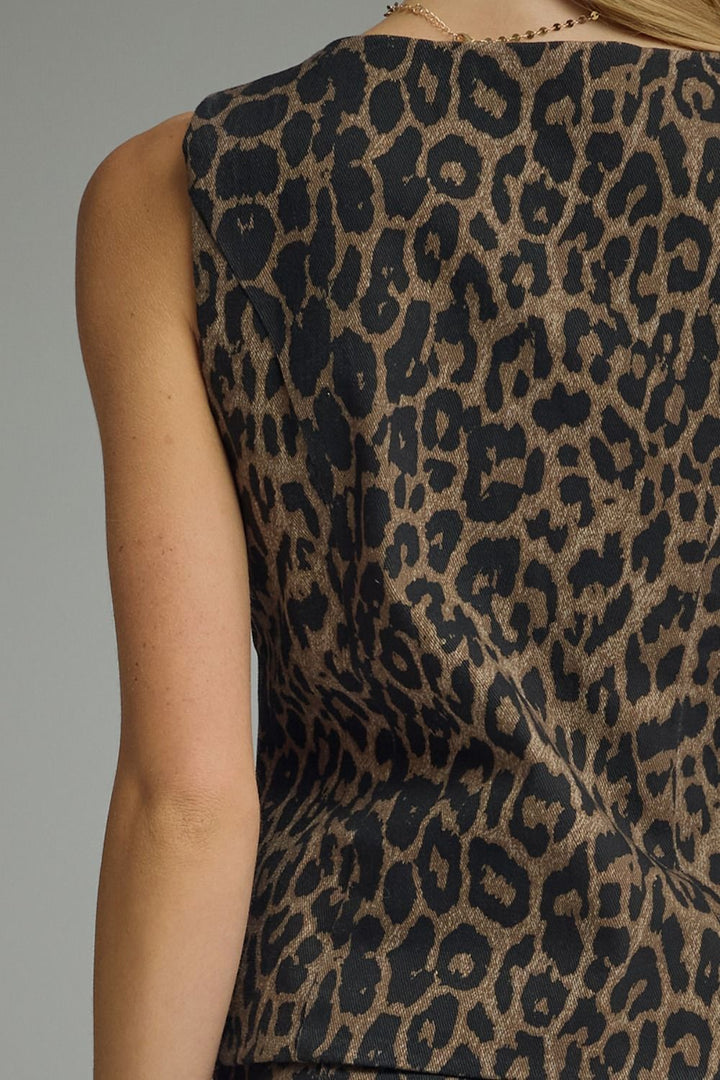 Leopard Print Sleeveless Top