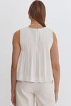 Ivory Pleated Top