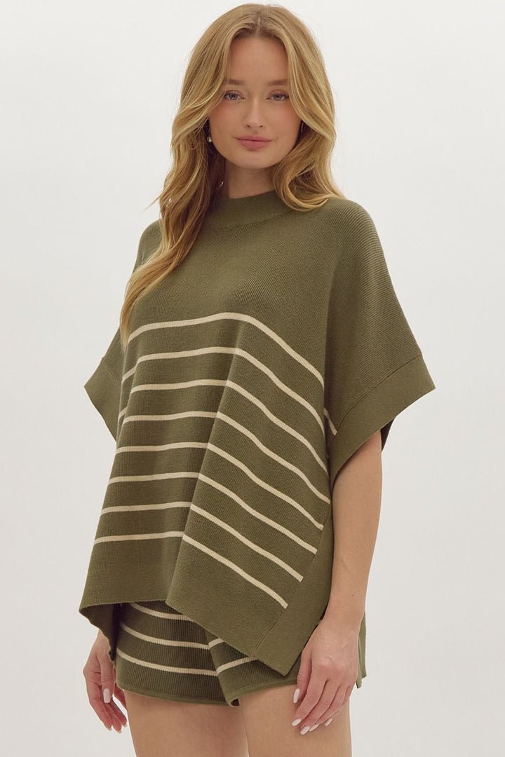 The Striped Olive Pullover Sweater