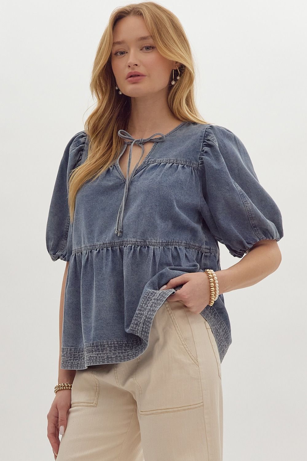 The Denim Bubble Top