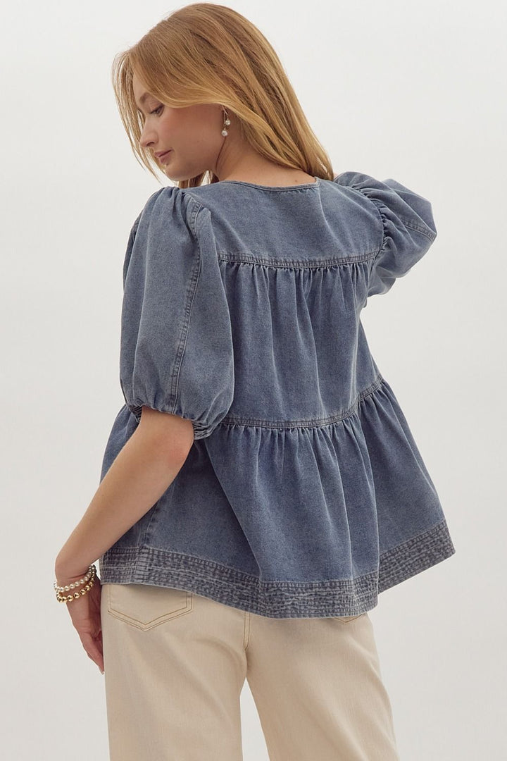 The Denim Bubble Top