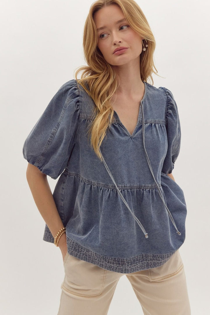 The Denim Bubble Top