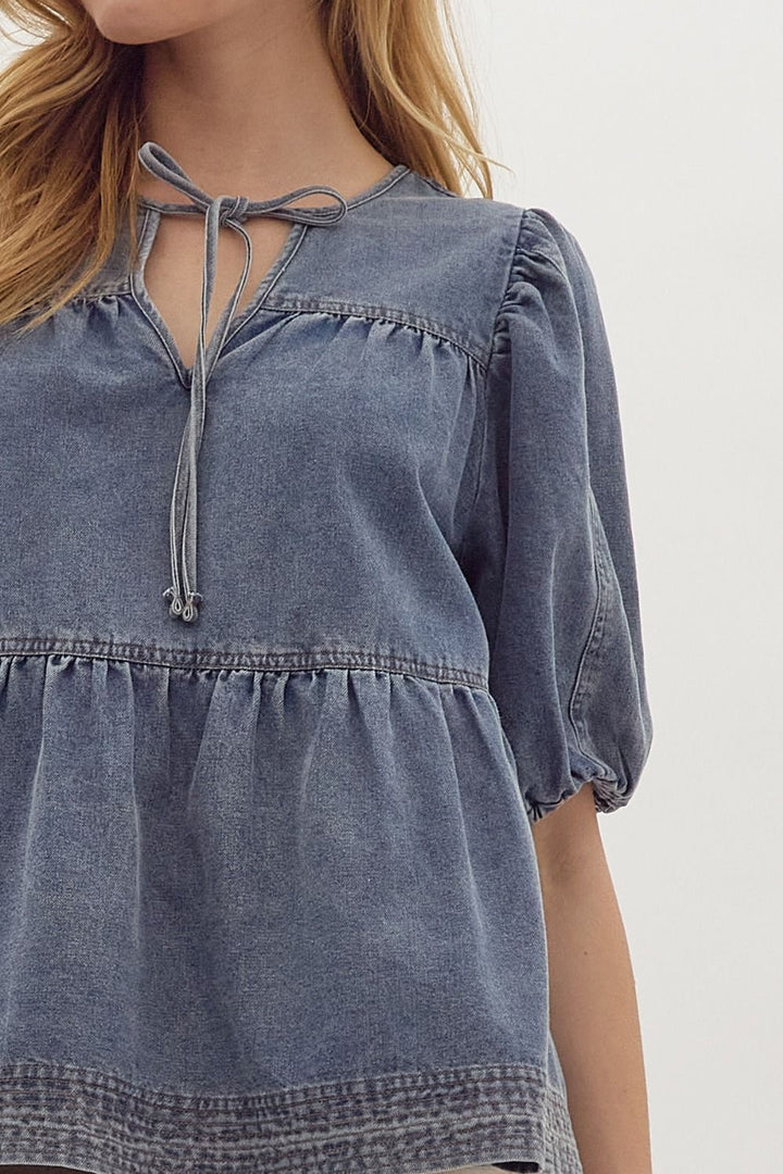 The Denim Bubble Top