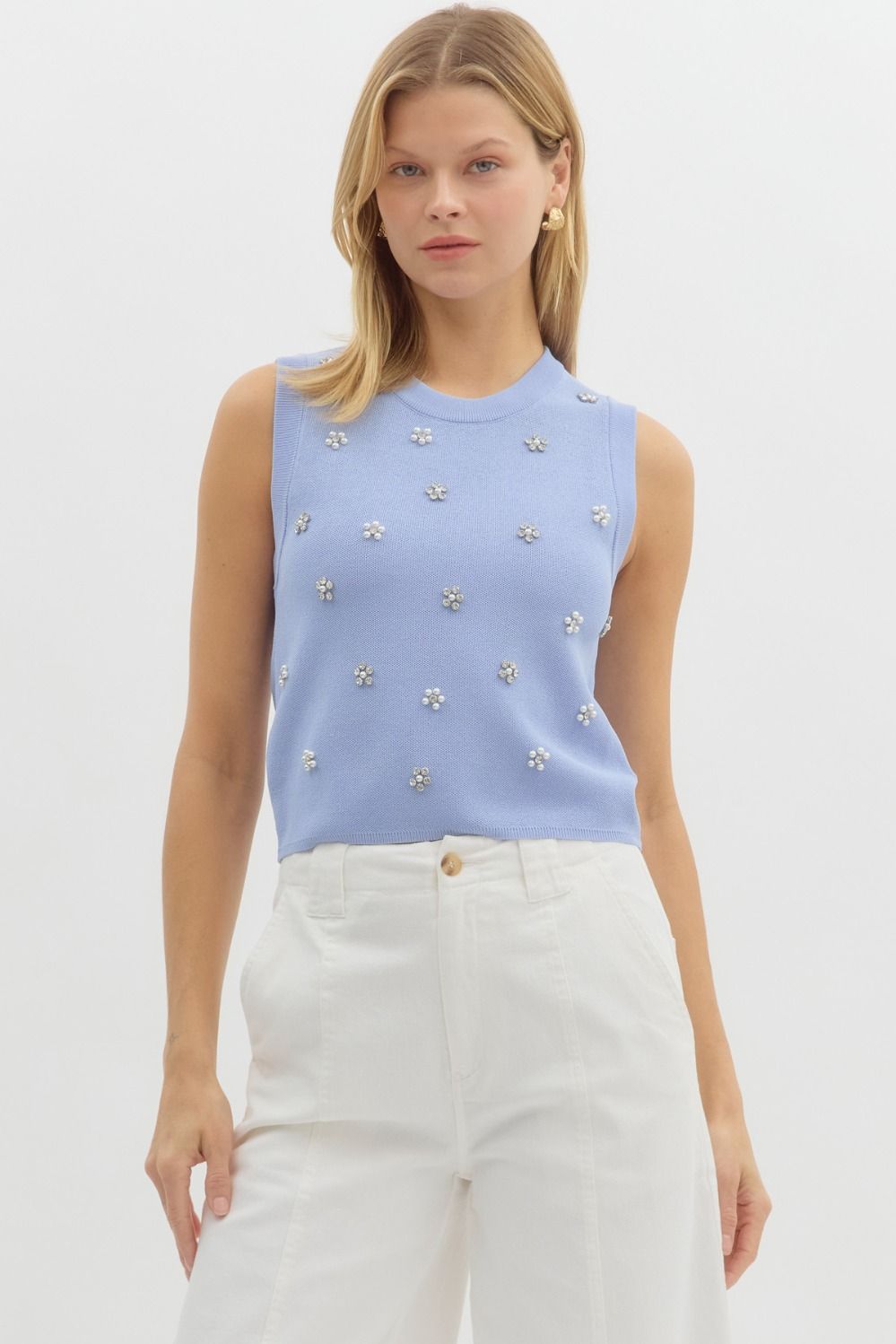 The Jeweled Sleeveless Sweater