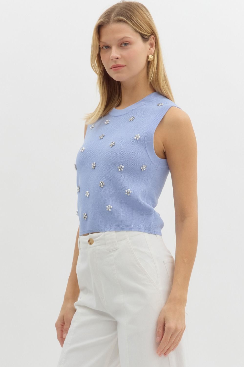 The Jeweled Sleeveless Sweater