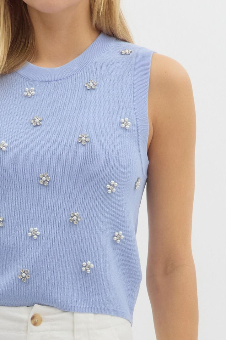 The Jeweled Sleeveless Sweater