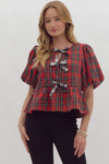 Plaid Bow Top