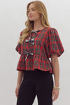 Plaid Bow Top