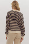 Stripe Long Sleeve Half Zip Pullover