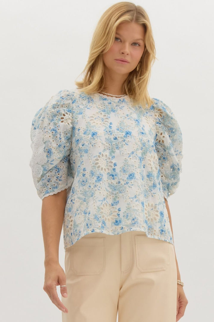 The Bluebell Eyelet Top