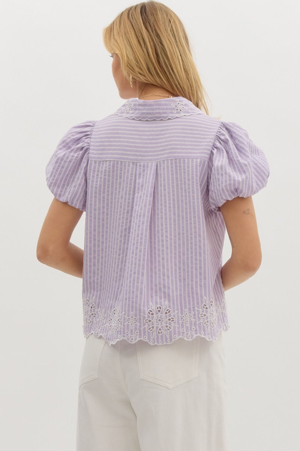 Lilac Pinstripe Top