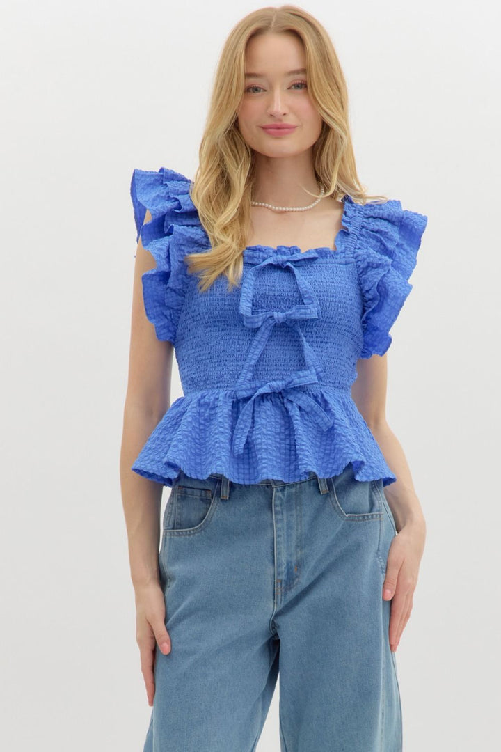 The Bluebonnet Bow Top