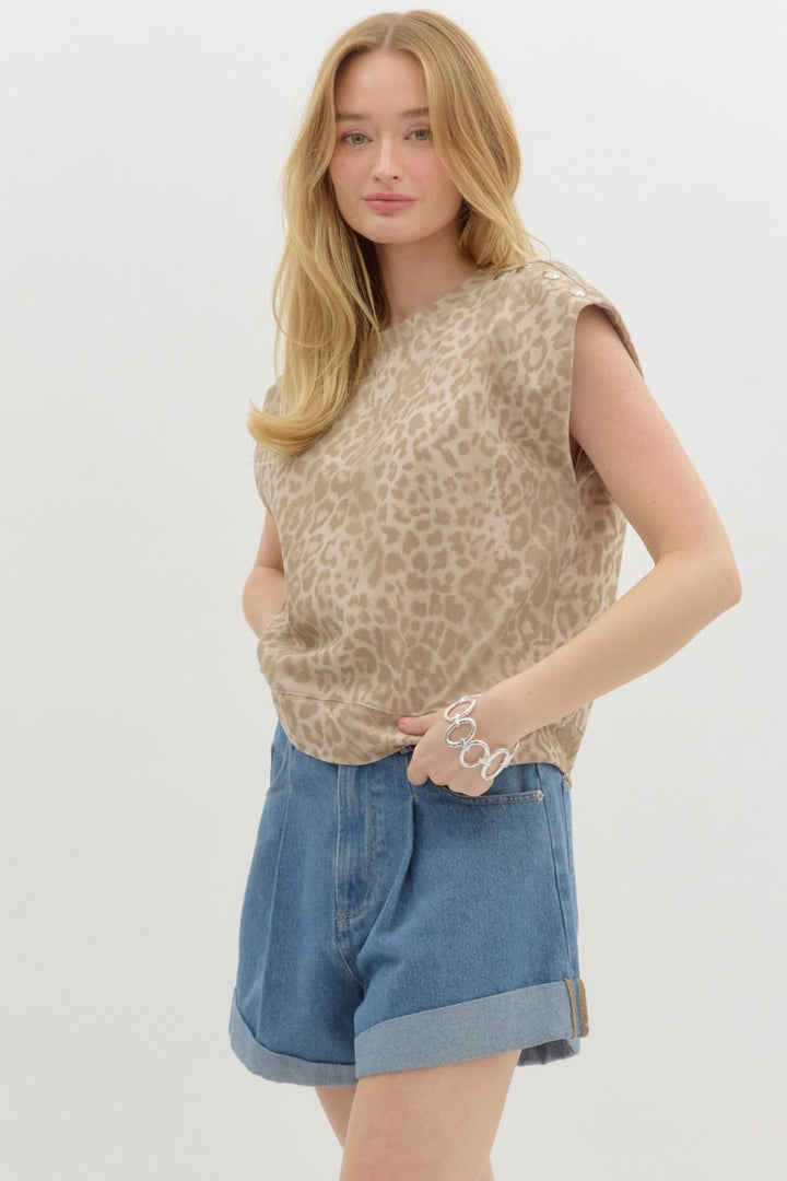 Leopard Print Jersey Pullover