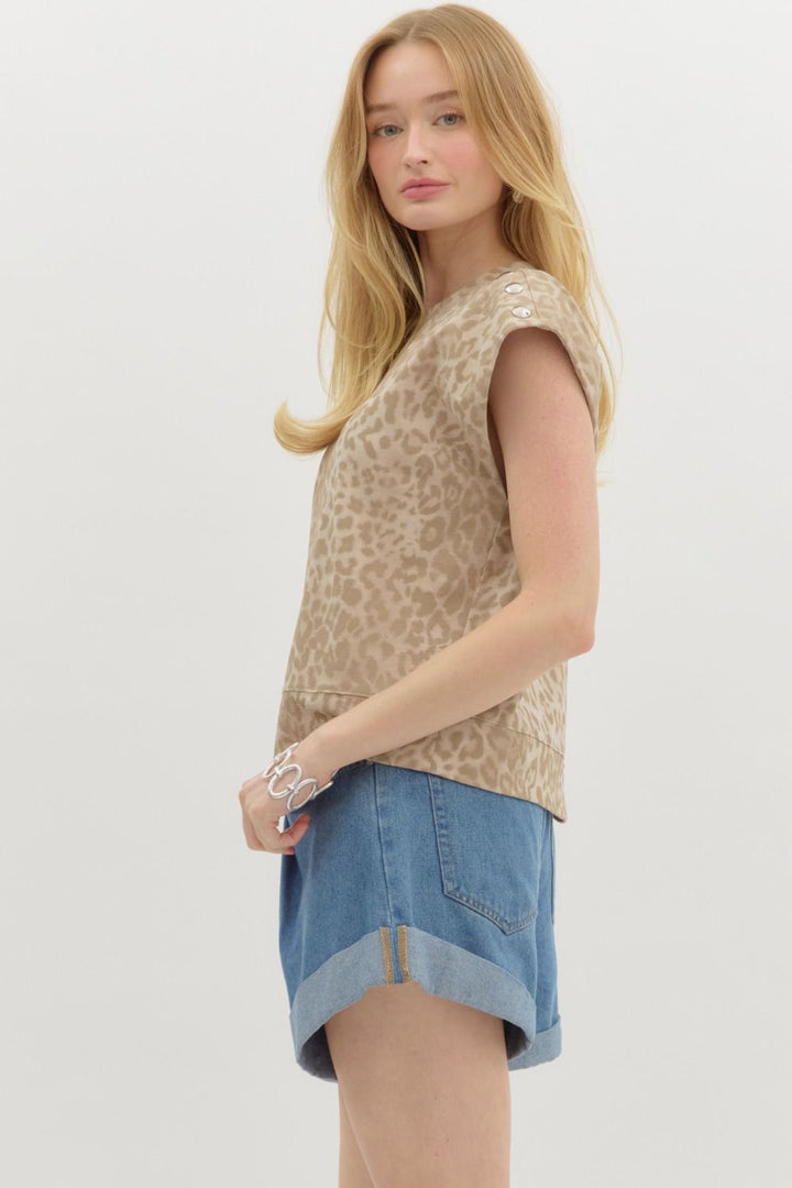 Leopard Print Jersey Pullover