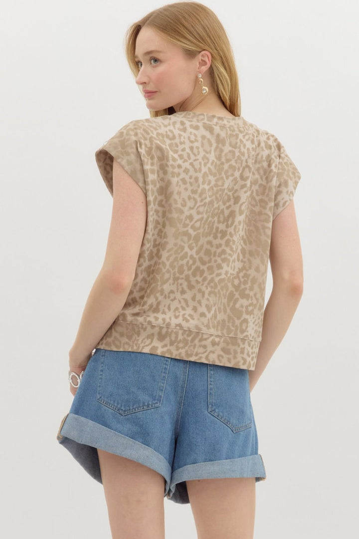 Leopard Print Jersey Pullover