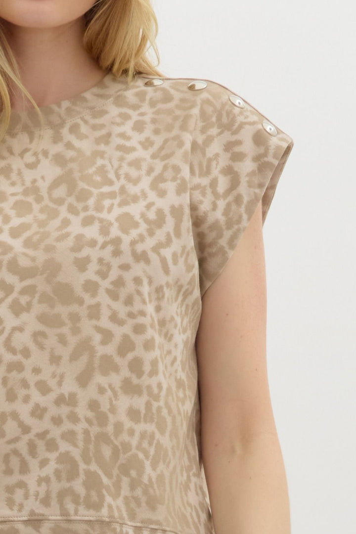 Leopard Print Jersey Pullover