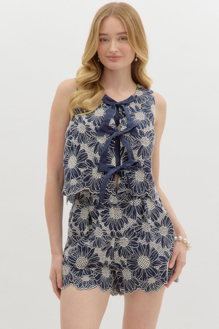 Floral Eyelet Top