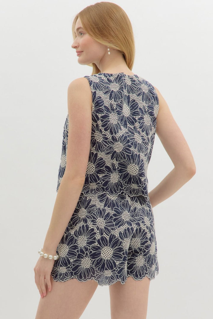 Floral Eyelet Top
