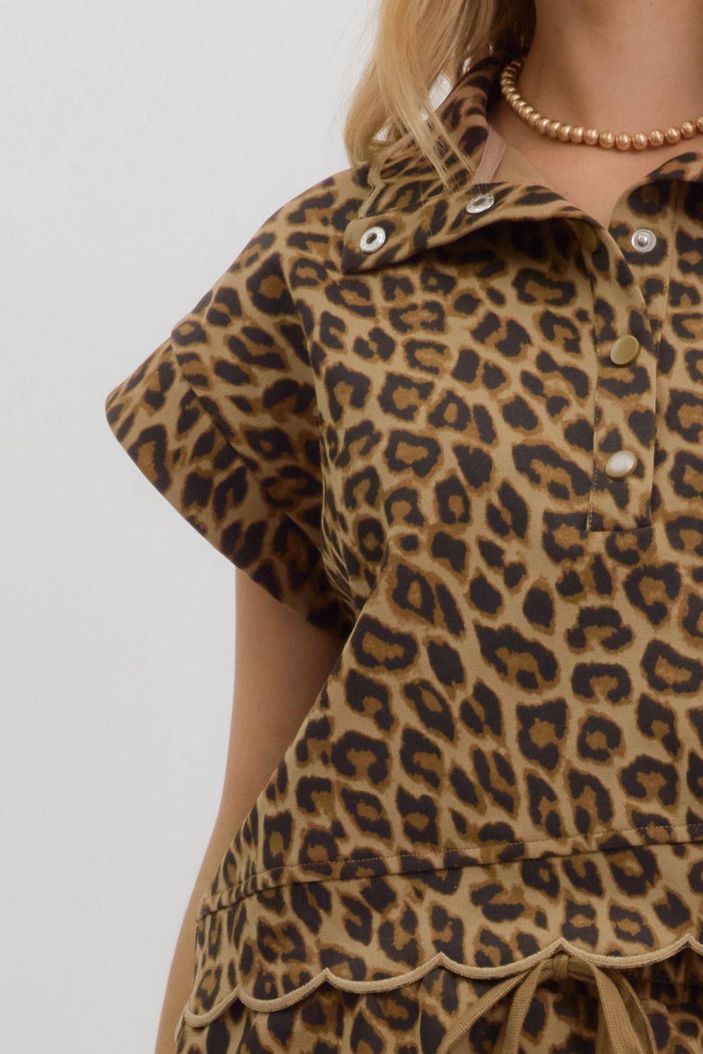 Scalloped Leopard Top