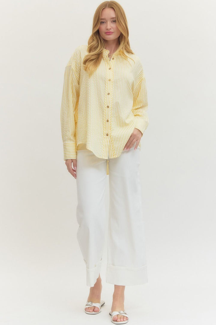 Yellow Stripe Long Sleeve Top