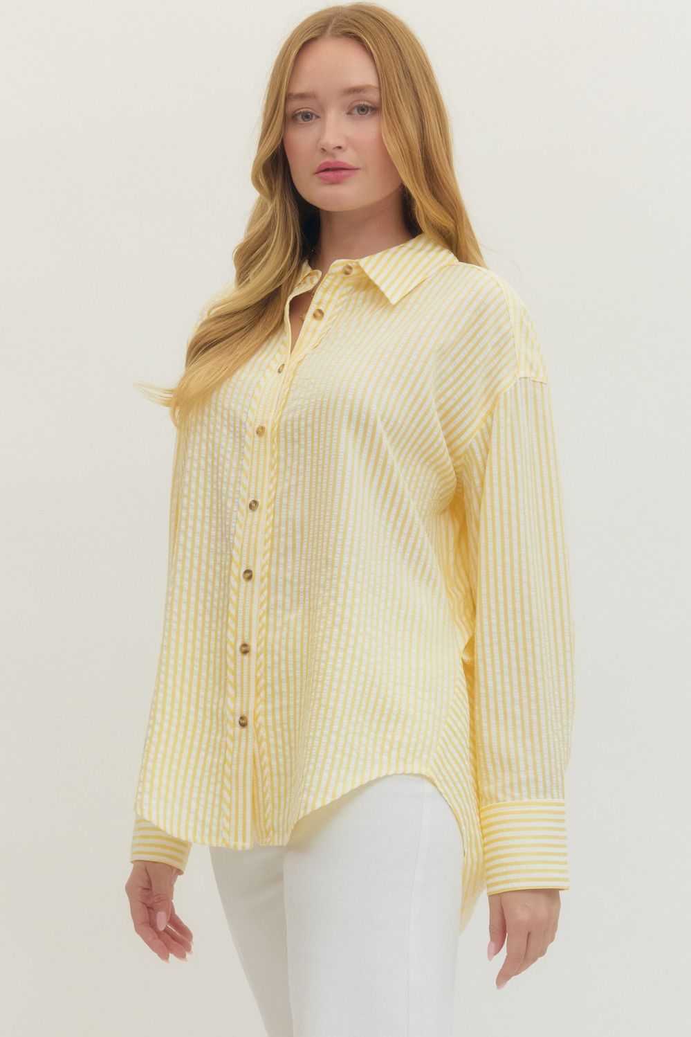 Yellow Stripe Long Sleeve Top