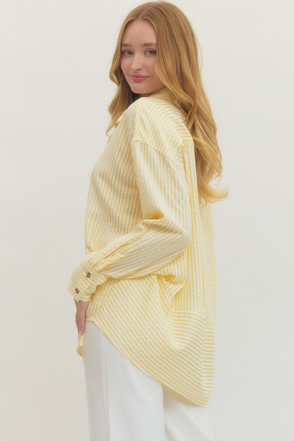 Yellow Stripe Long Sleeve Top