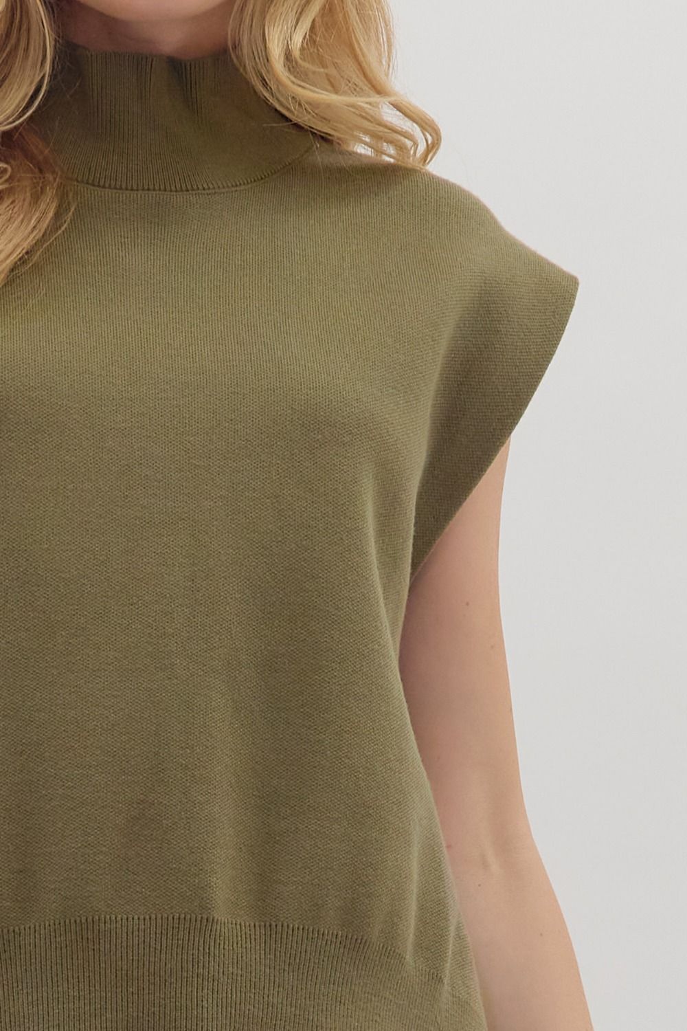 Olive Mock Neck Sweater