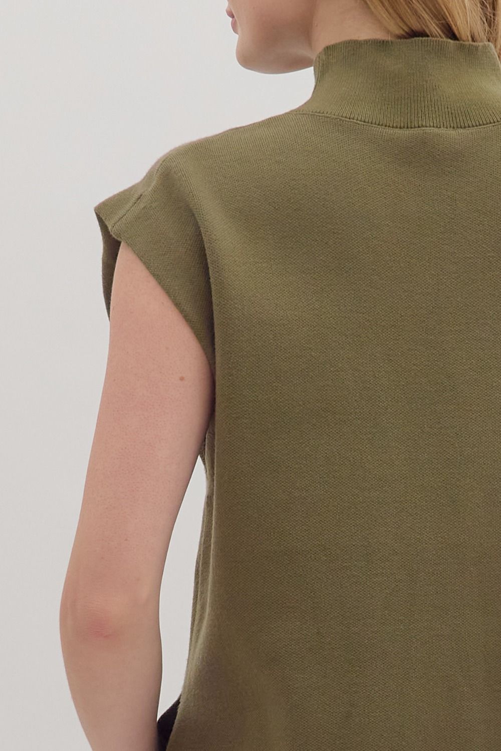 Olive Mock Neck Sweater