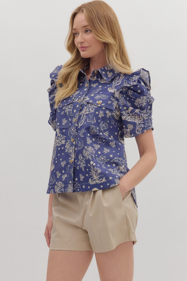 The Western Print Button Down