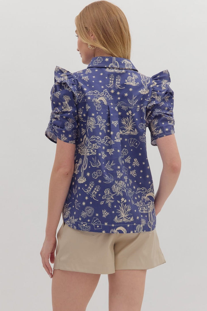 The Western Print Button Down