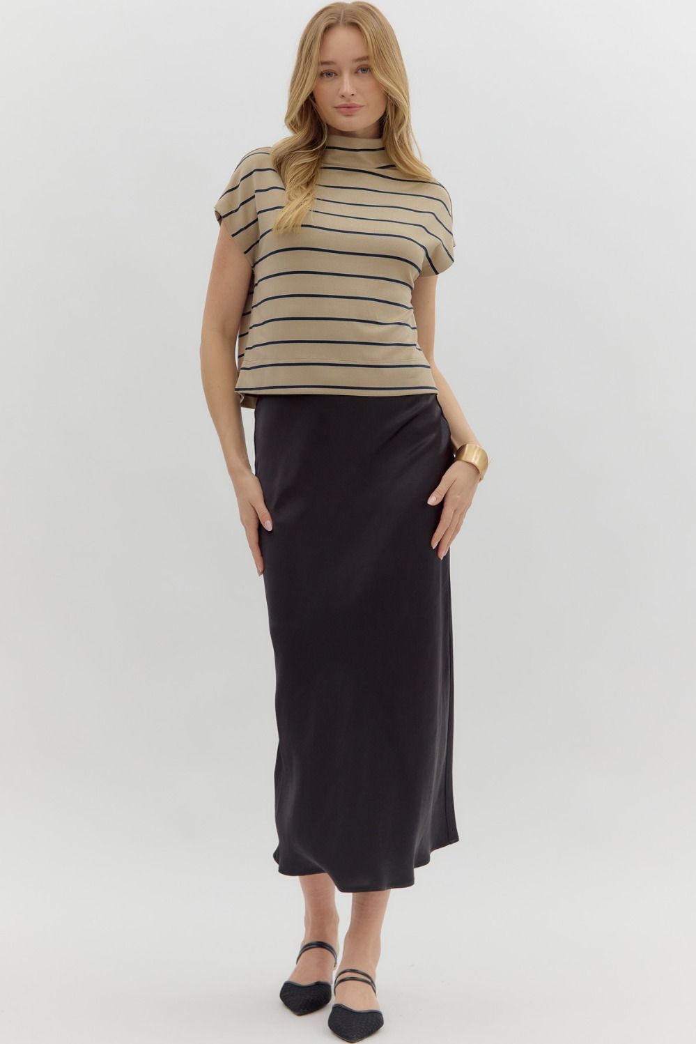 Taupe Stripe Top