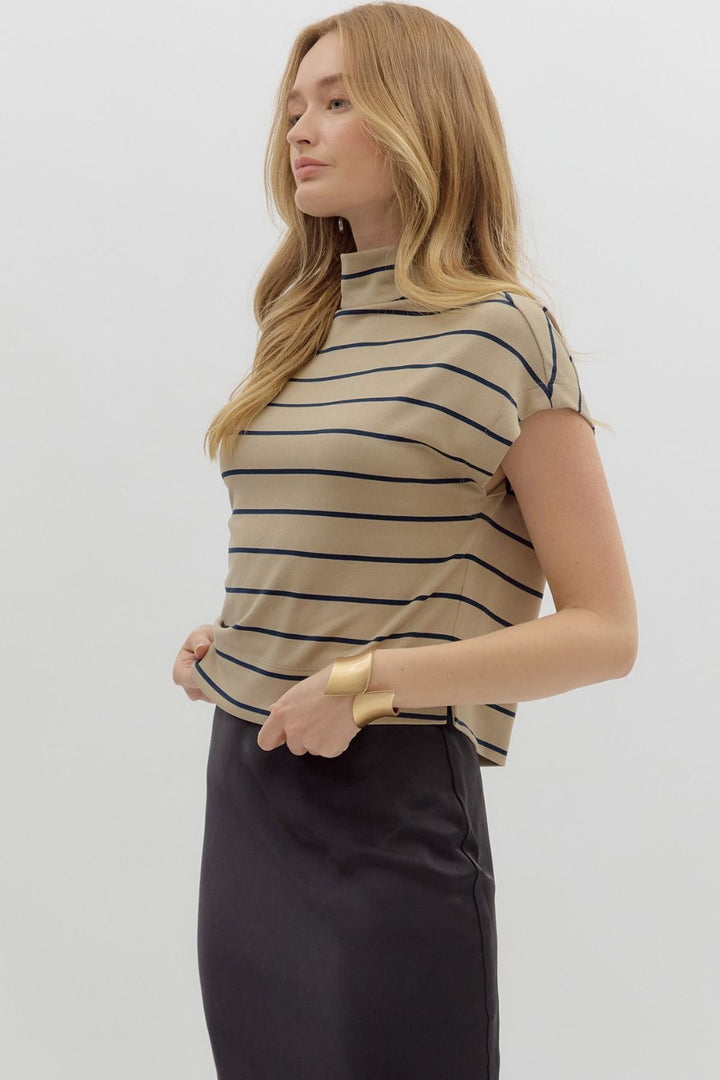 Taupe Stripe Top