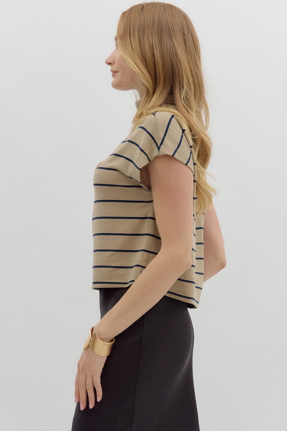 Taupe Stripe Top
