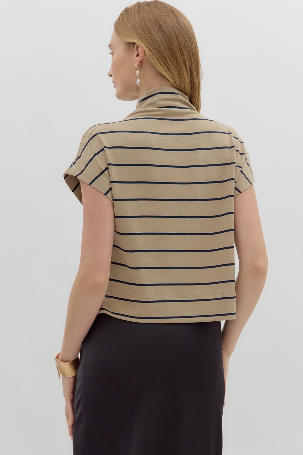 Taupe Stripe Top