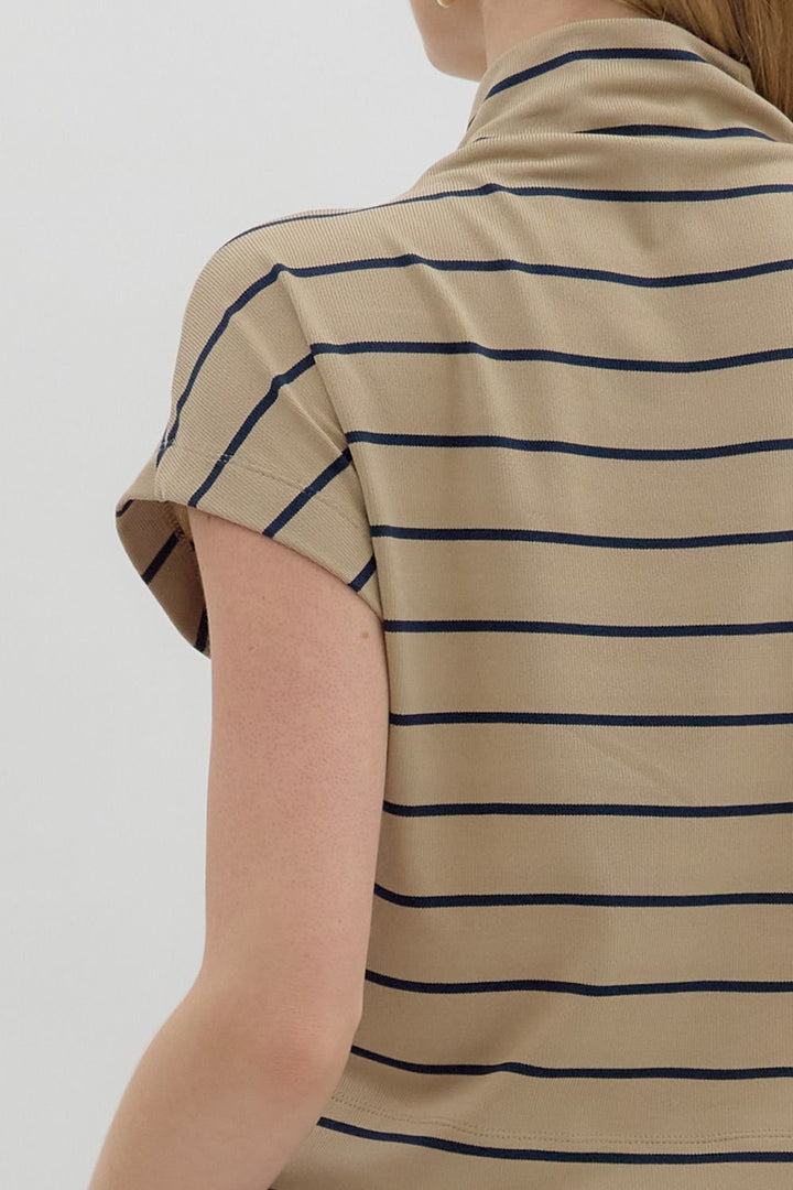 Taupe Stripe Top