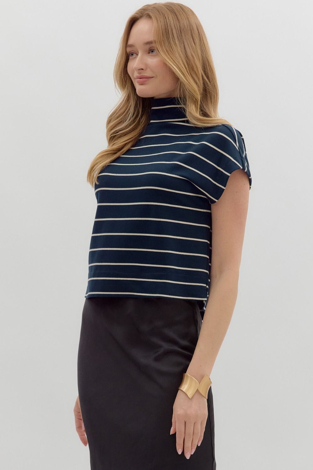 Navy Stripe Top