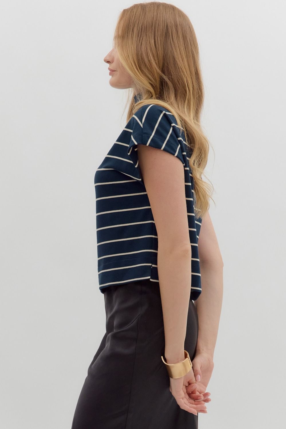Navy Stripe Top