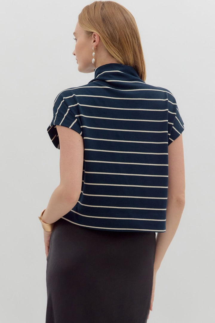 Navy Stripe Top