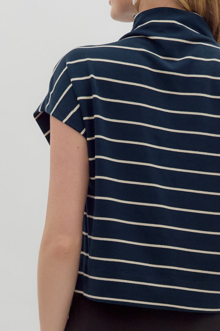 Navy Stripe Top