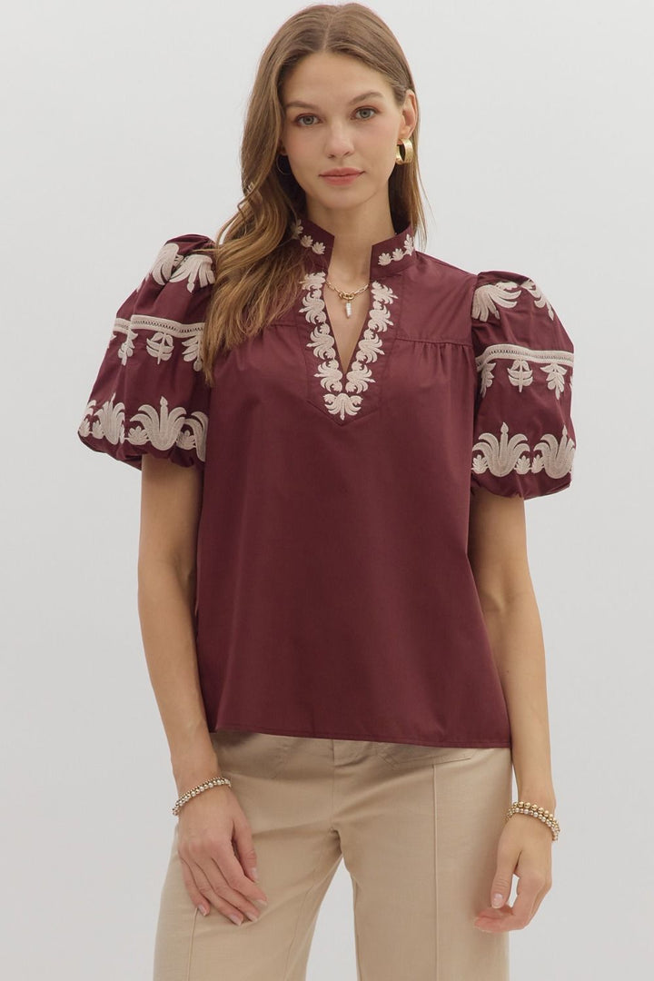 Maroon Myra Top