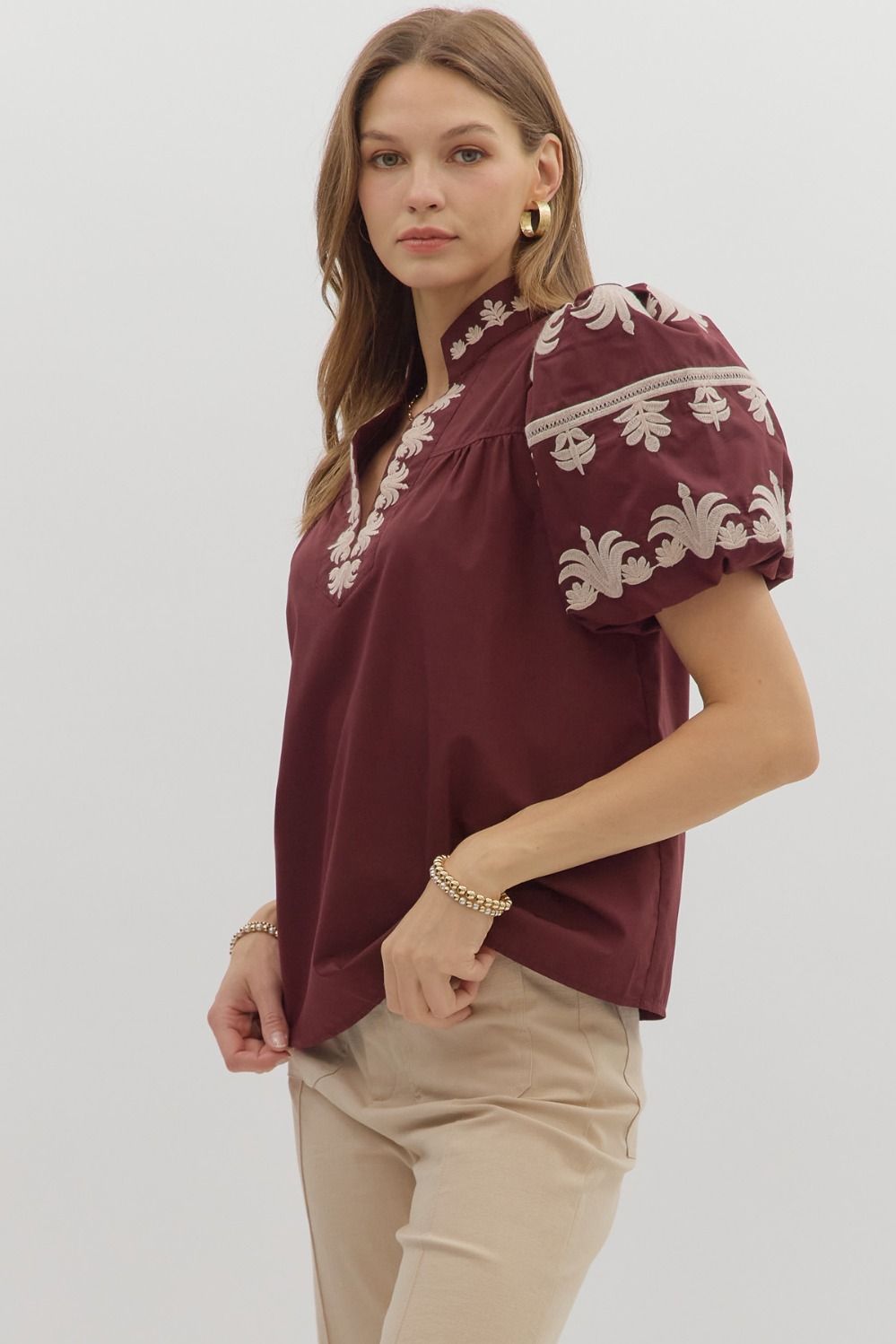 Maroon Myra Top