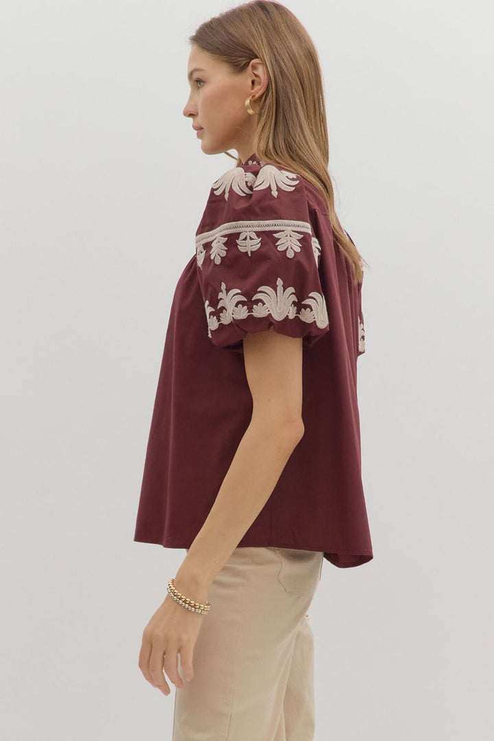 Maroon Myra Top