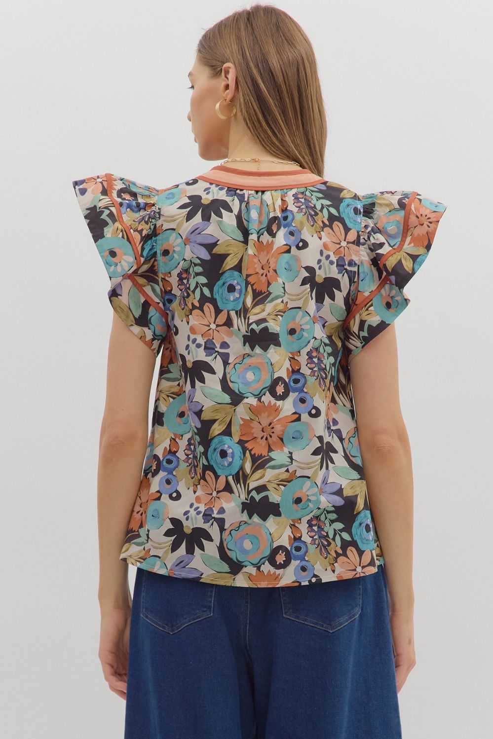 Cinammon Floral Top