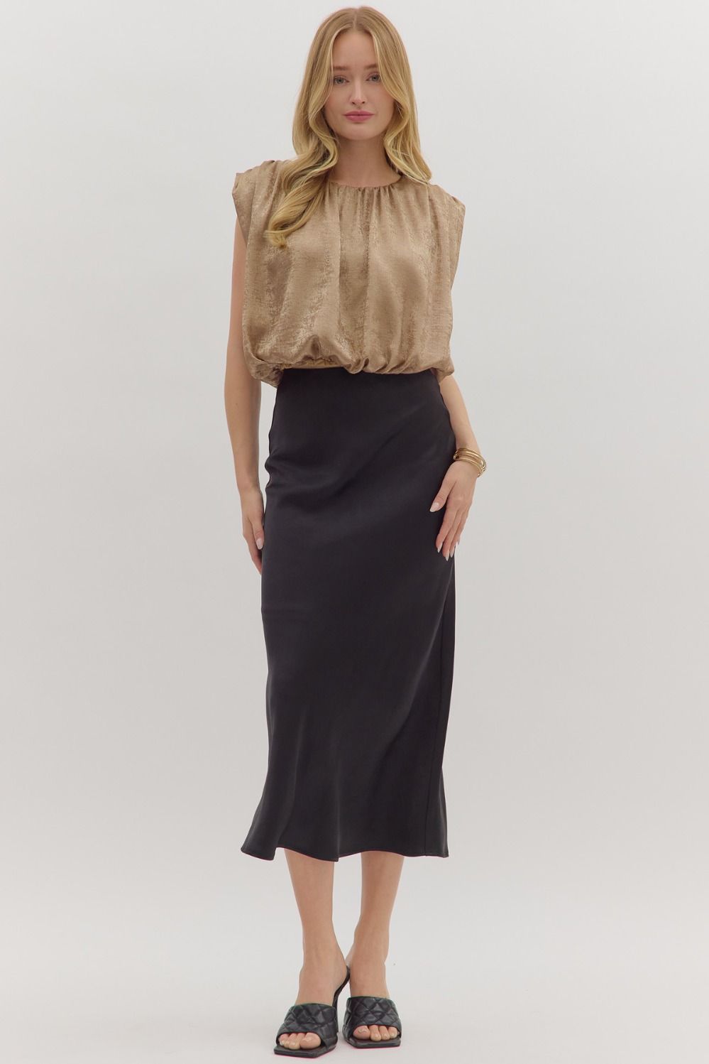 Metallic Round Neck Top