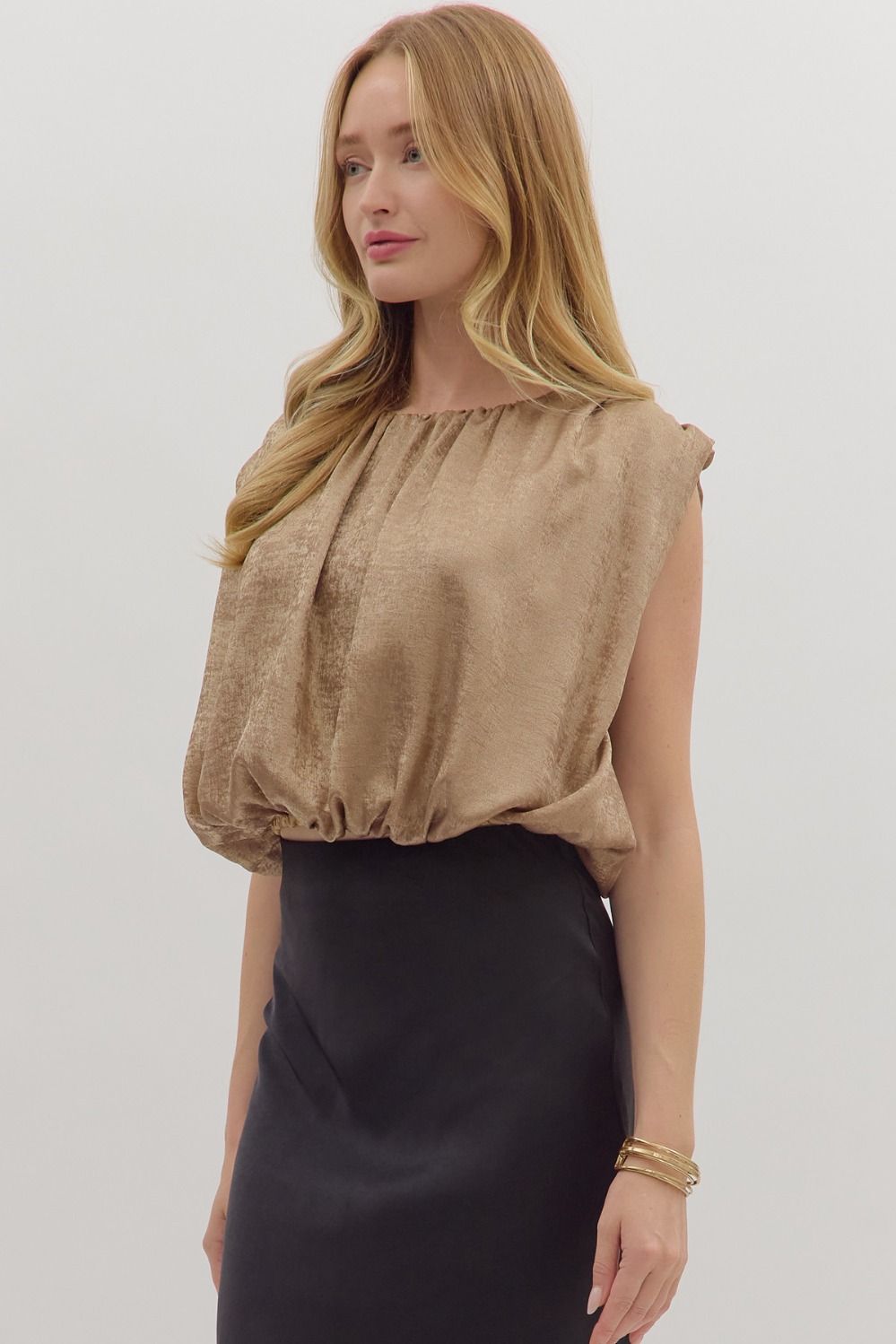 Metallic Round Neck Top