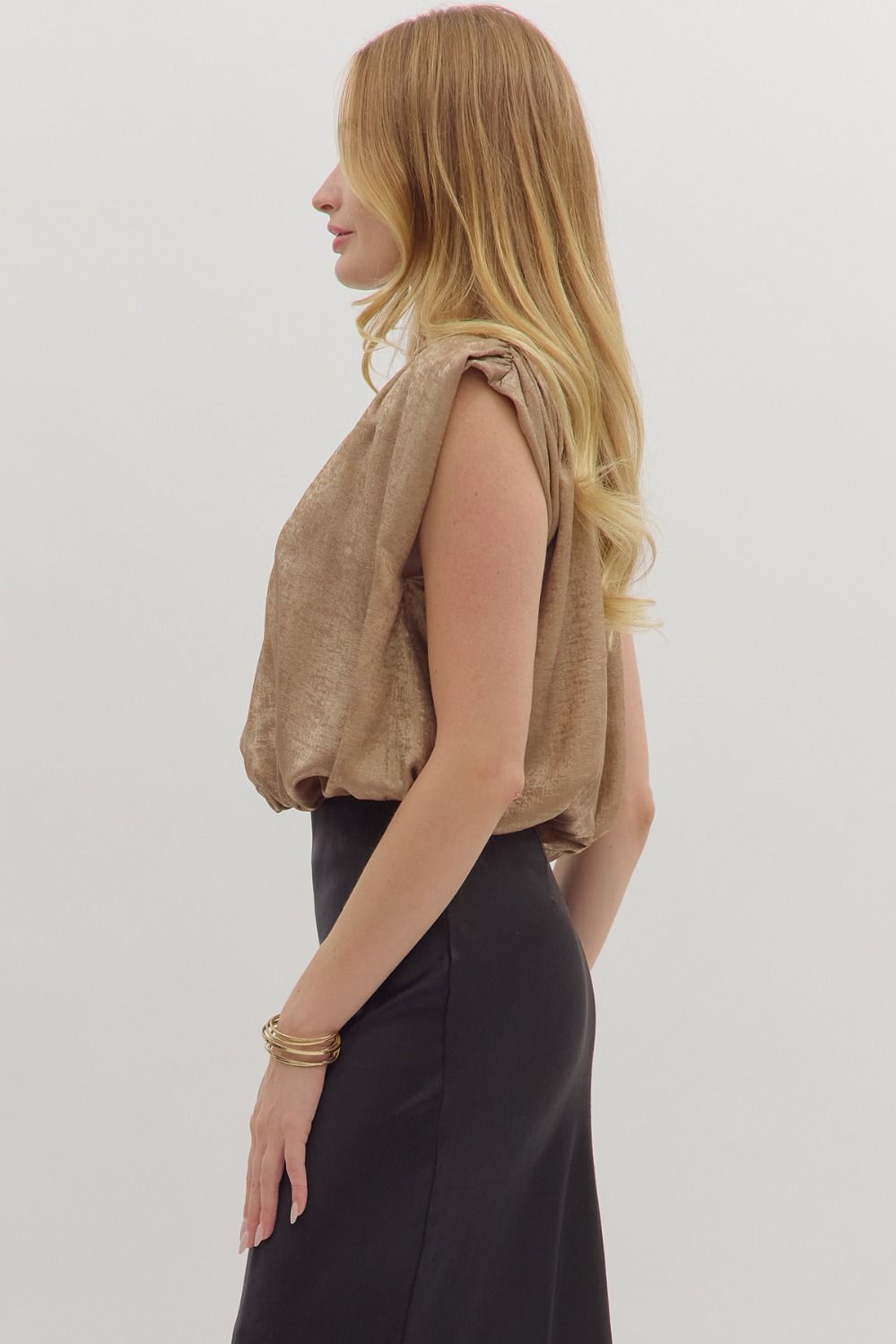 Metallic Round Neck Top