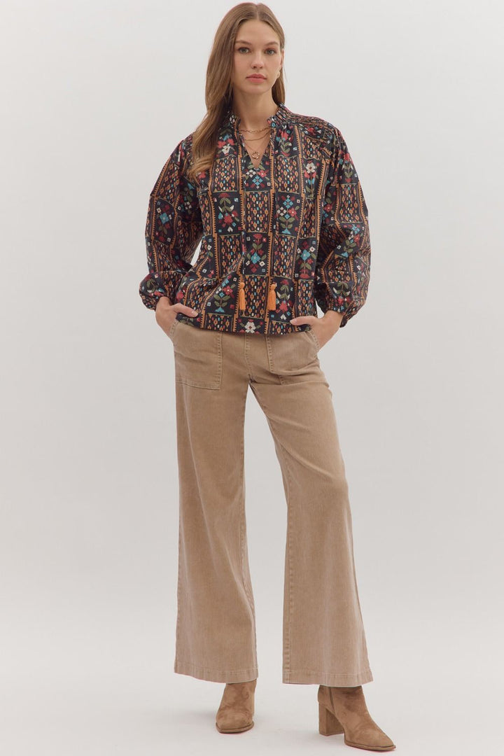Geo Floral Top