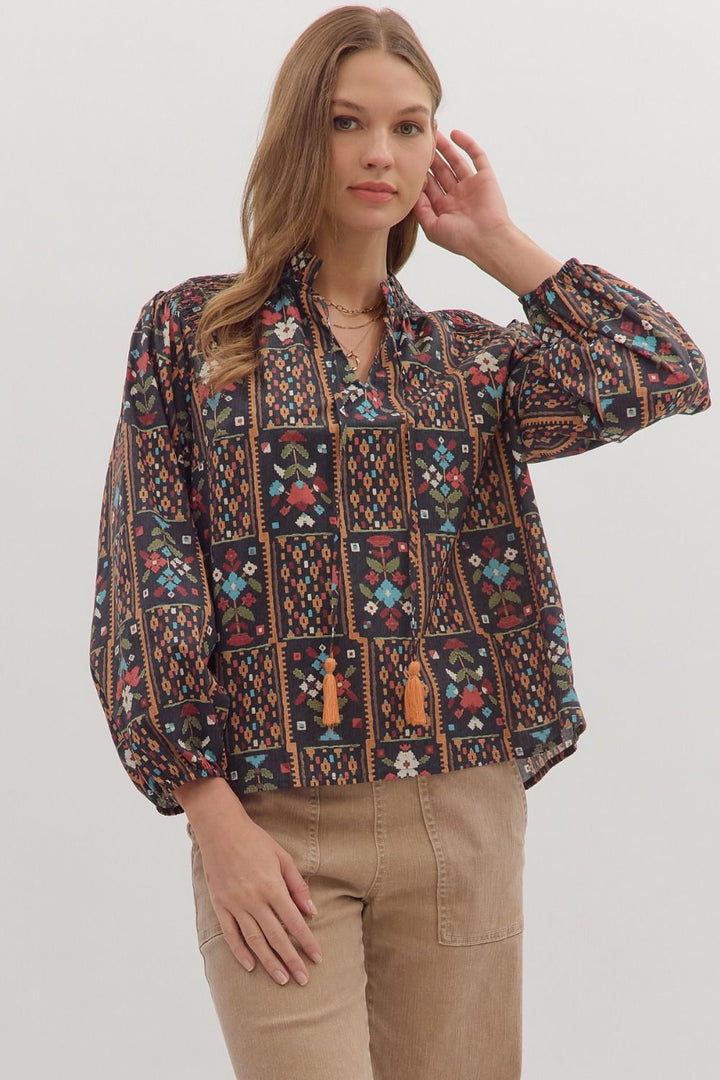 Geo Floral Top
