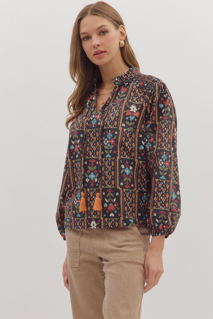 Geo Floral Top