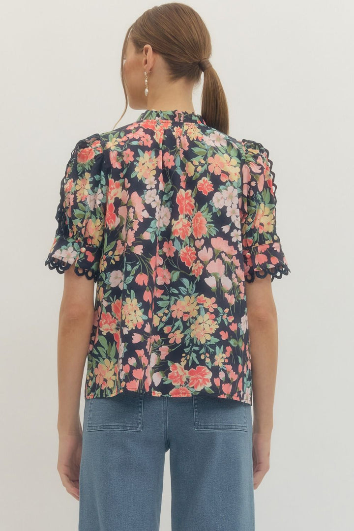 Floral Lace Sleeve Top